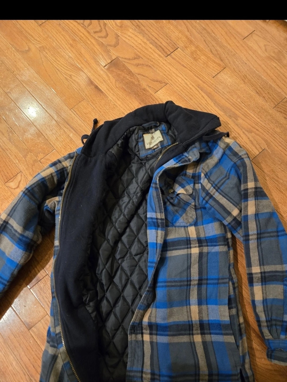 Legendary Whitetails Blue and Gray Plaid Quilted-Lined Field Jacket